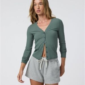 Ivoire Green Button-Up Women's Top